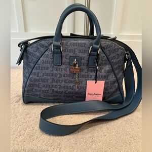 Juicy Couture new East side, West side, denim faux leather satchel/shoulder bag